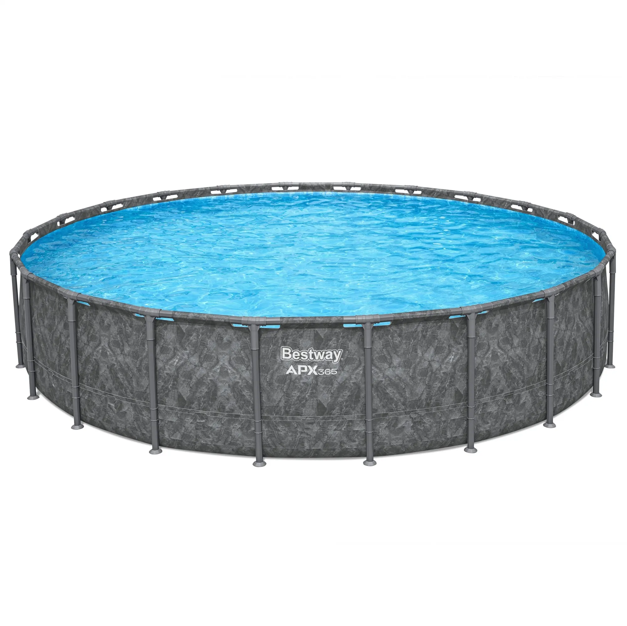 Bestway - APX 365 22'x52" Round Above Ground Swimming Pool Set with Pump & Ladder - Gray